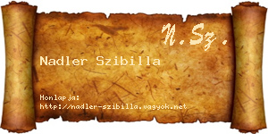 Nadler Szibilla névjegykártya